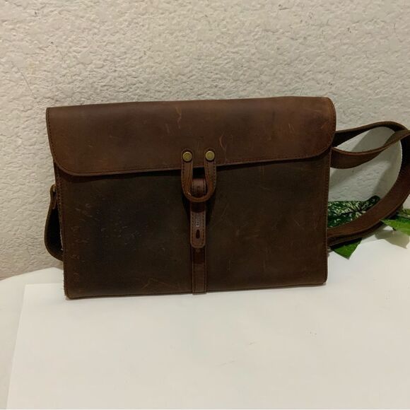 Baseballism Mae Brown Glove Leather Messenger Crossbody Shoulder Bag Clutch - Picture 1 of 11